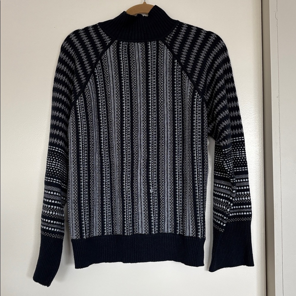 Navy Patterned Sweater - image 2